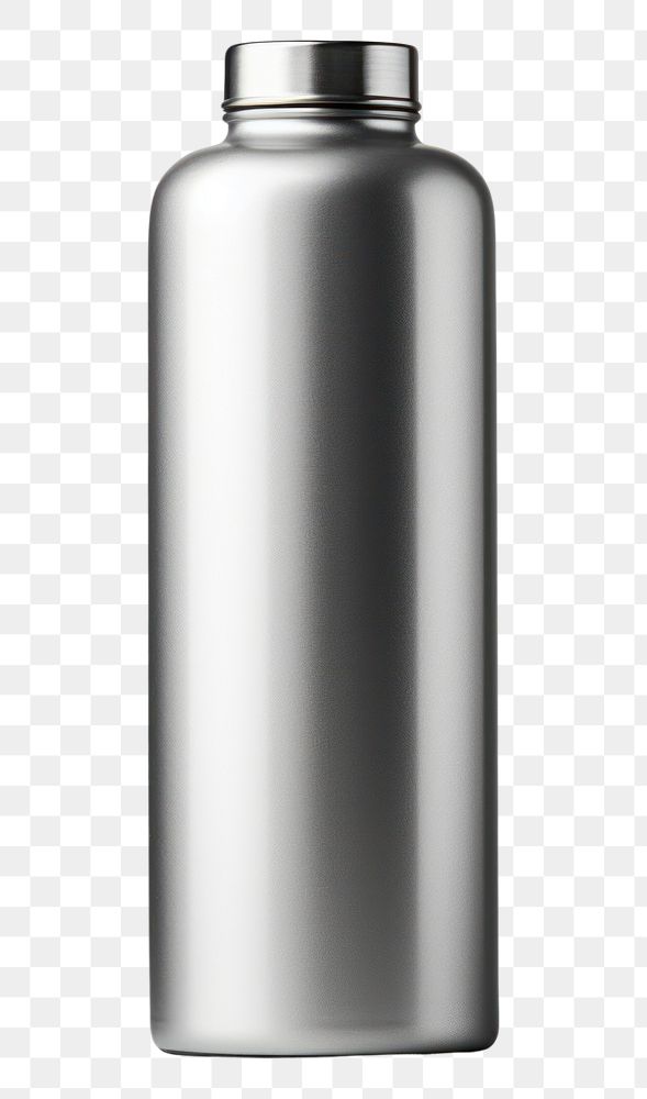 PNG  Oil tin stainless bottle mockup cylinder gray container.