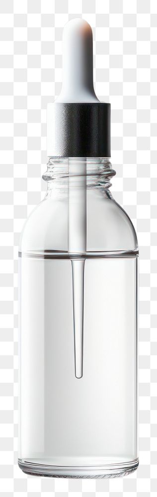 PNG  Glass dropper bottle cosmetics perfume white background.