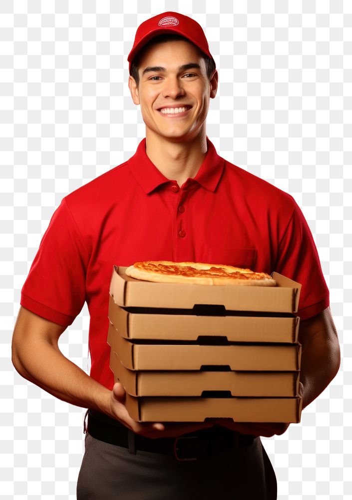 PNG Man pizza box cardboard.
