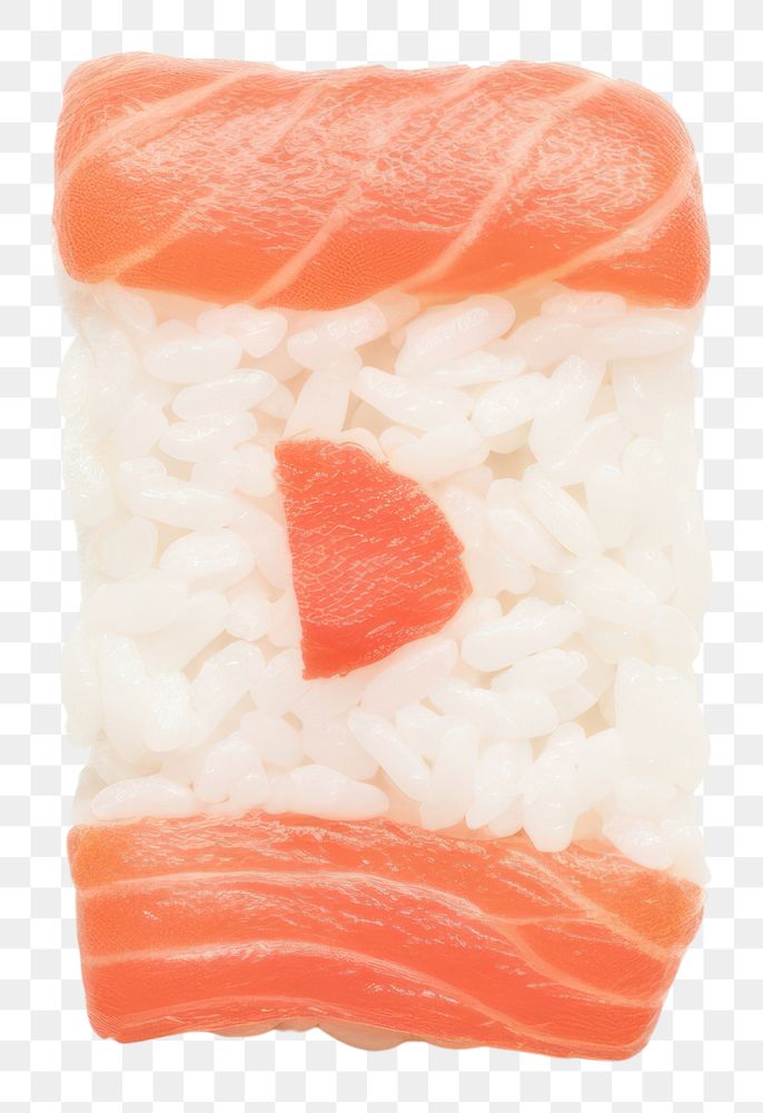 PNG  Sushi paper collage element seafood rice white background.