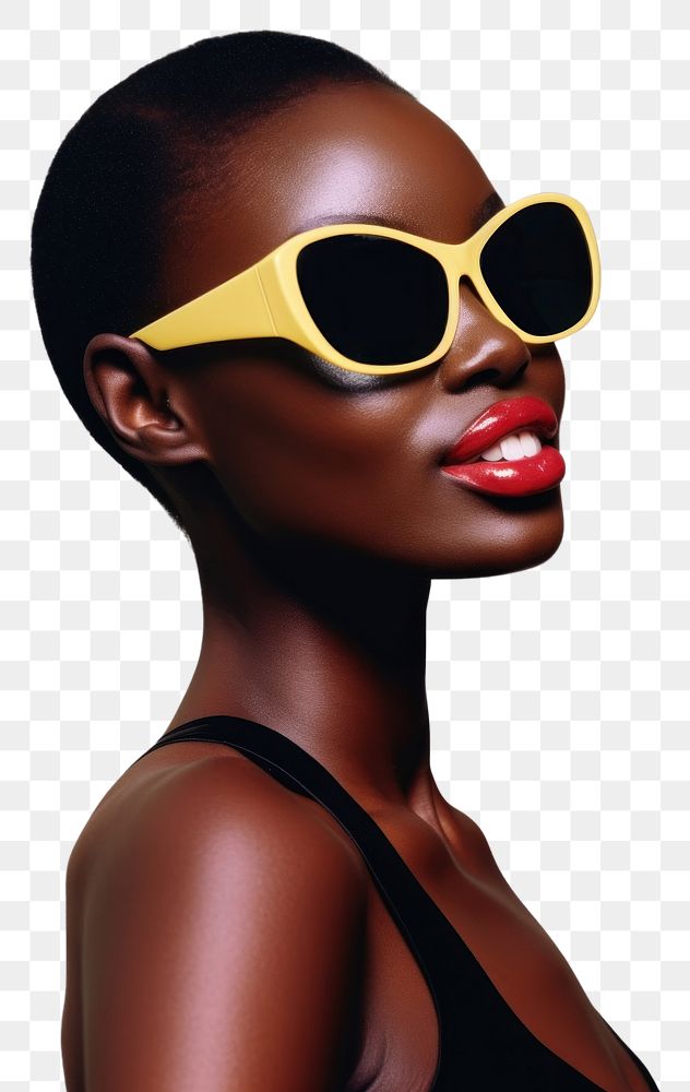 PNG A black teenage woman wearing a modern sunglasses photography portrait fashion.