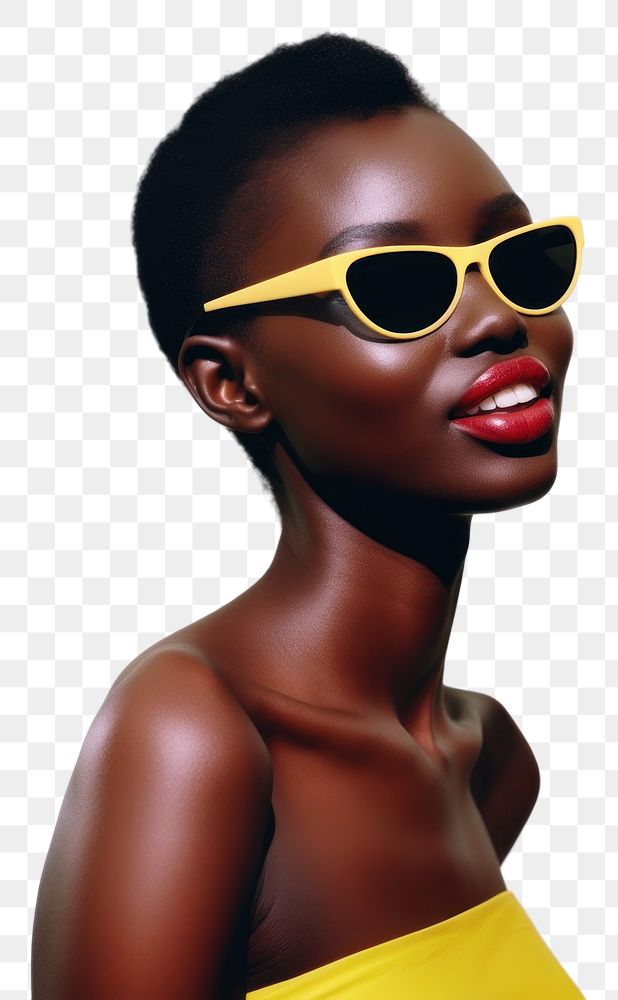 PNG A black teenage woman wearing a modern sunglasses photography portrait fashion.
