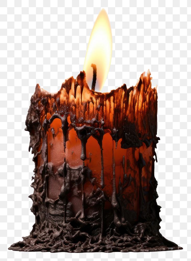 PNG  Candle with burnt fire white background illuminated.