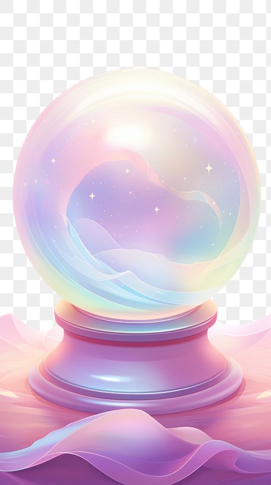 PNG  Crystal ball sphere purple art.