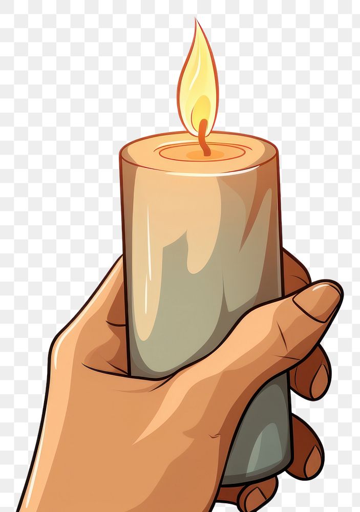 PNG Human hand holding Candle candle cartoon fire.