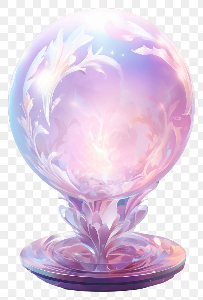 PNG  Crystal ball sphere art reflection.