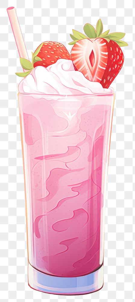 PNG  Strawberry smoothie milkshake drink fruit.