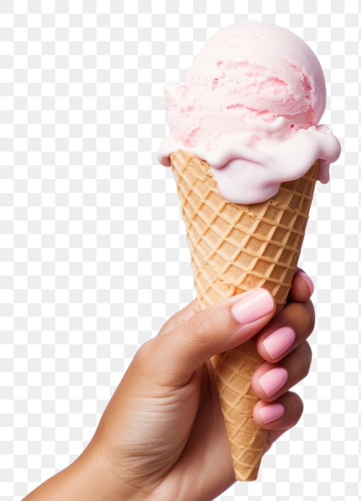 PNG  Hand holding ice cream dessert food chocolate.
