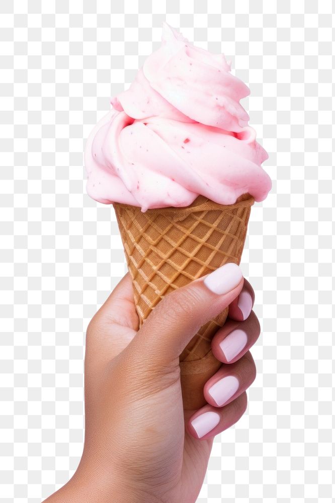 PNG  Hand holding ice cream dessert food medication.