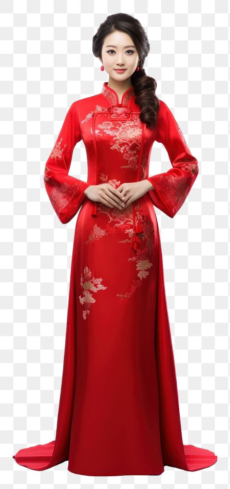 PNG  Chinese woman dress tradition fashion. AI generated Image by rawpixel.