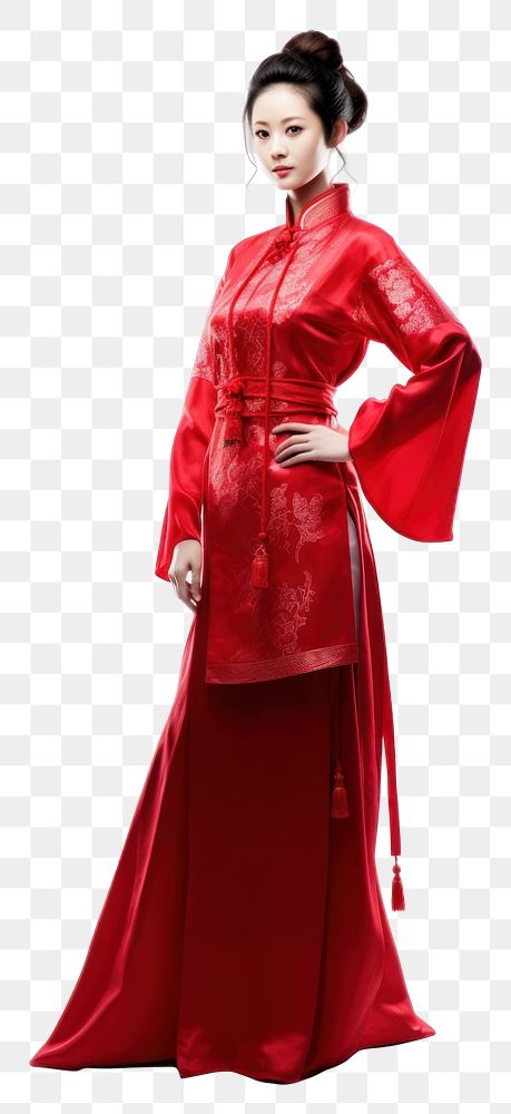 PNG  Chinese woman dress tradition fashion. AI generated Image by rawpixel.
