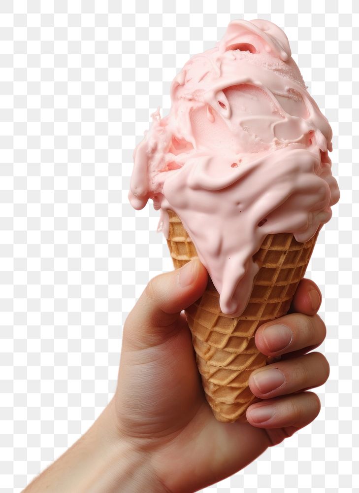 PNG  Hand holding ice cream dessert food chocolate.