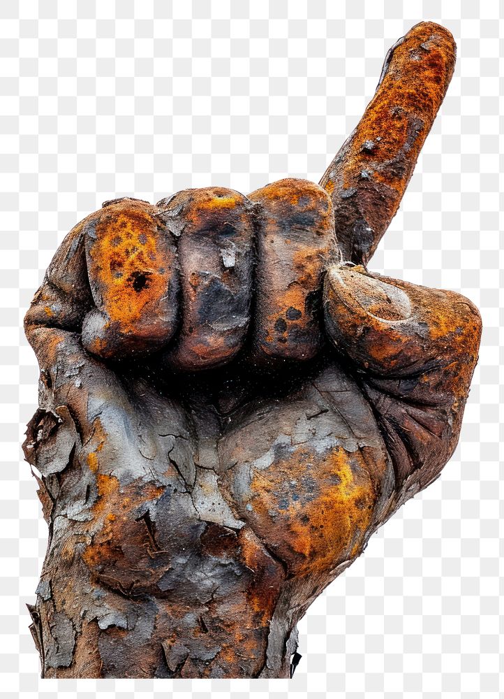 PNG  Rock heavy element human hand shape sculpture statue rust.