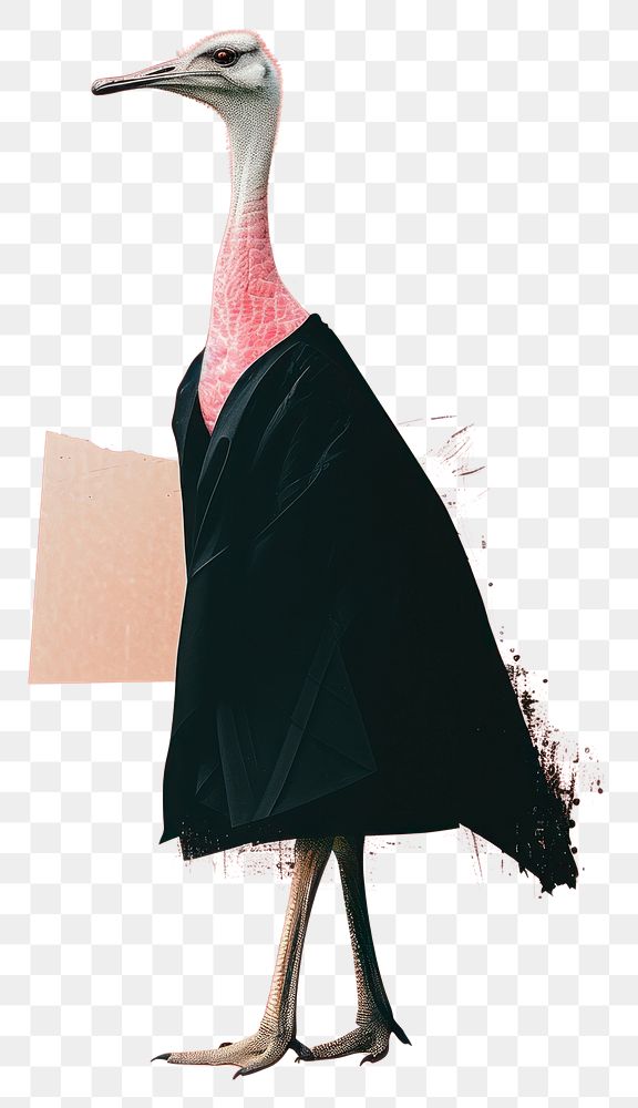 PNG Ostrich graduates wearing a graduation gown run floating animal ostrich bird.