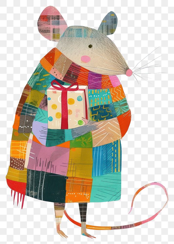 PNG Fat Mouse is using a mobile phone animal art mouse.