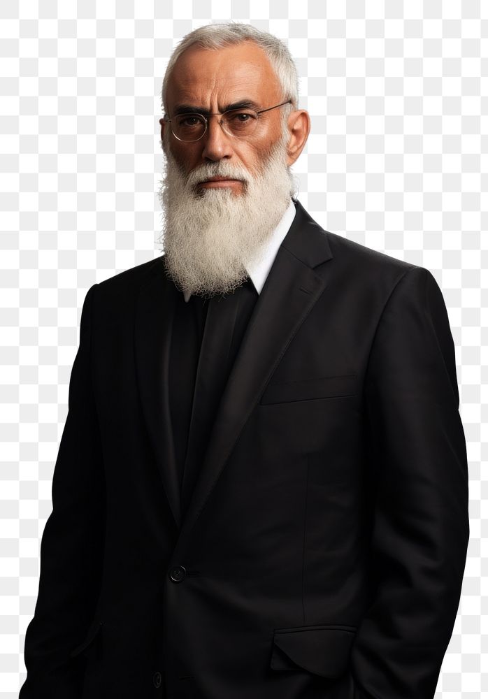 PNG Black formal suit mockup portrait fashion beard.