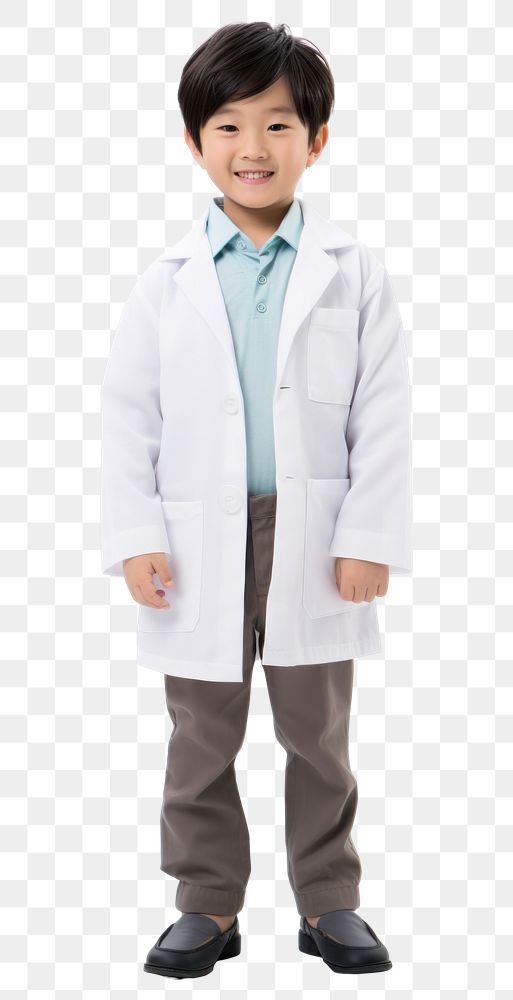 PNG Japanese kid doctor child coat stethoscope.