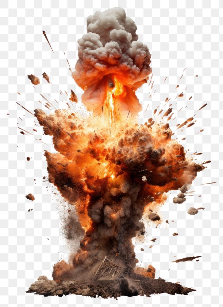 PNG  Explosion fire destruction aggression.