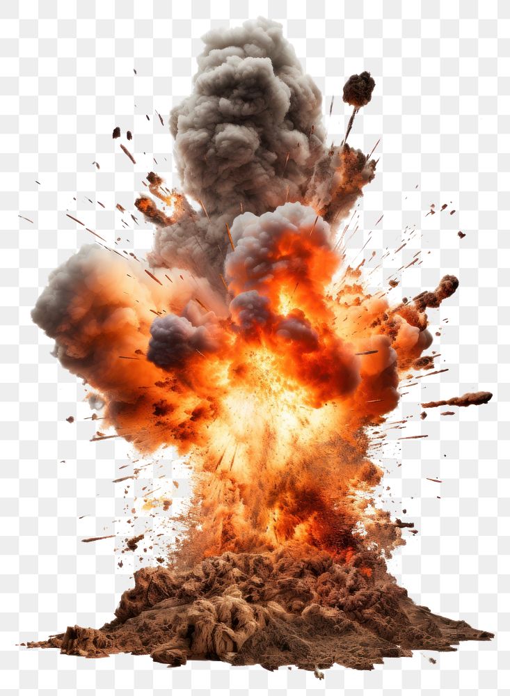 PNG  Explosion fire white background destruction.