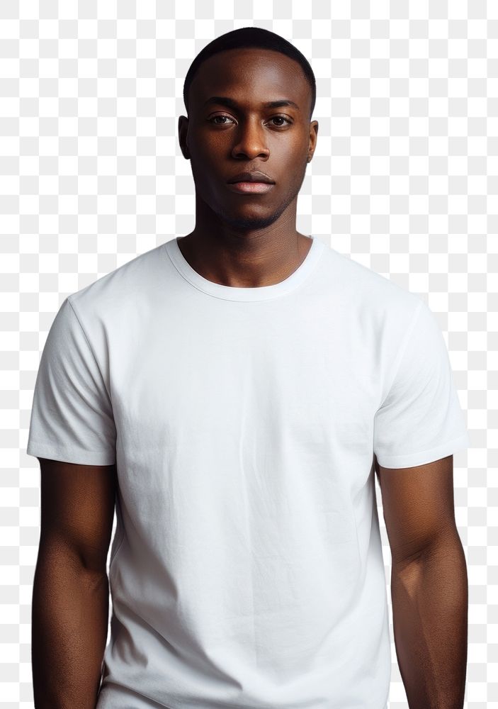 PNG  Black male t-shirt portrait adult. AI generated Image by rawpixel.