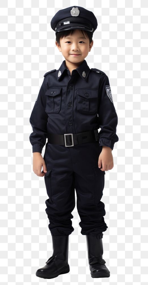 PNG Japanese kid police portrait child protection.