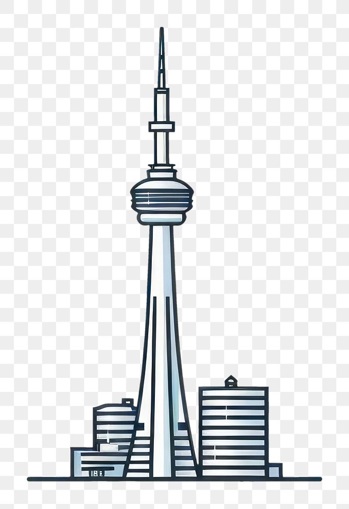 PNG Cn tower architecture building drawing. AI generated Image by rawpixel.