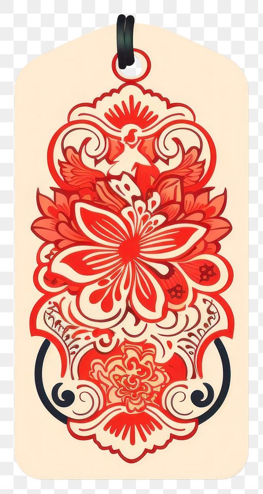 PNG Chinese pattern art red accessories. AI generated Image by rawpixel.