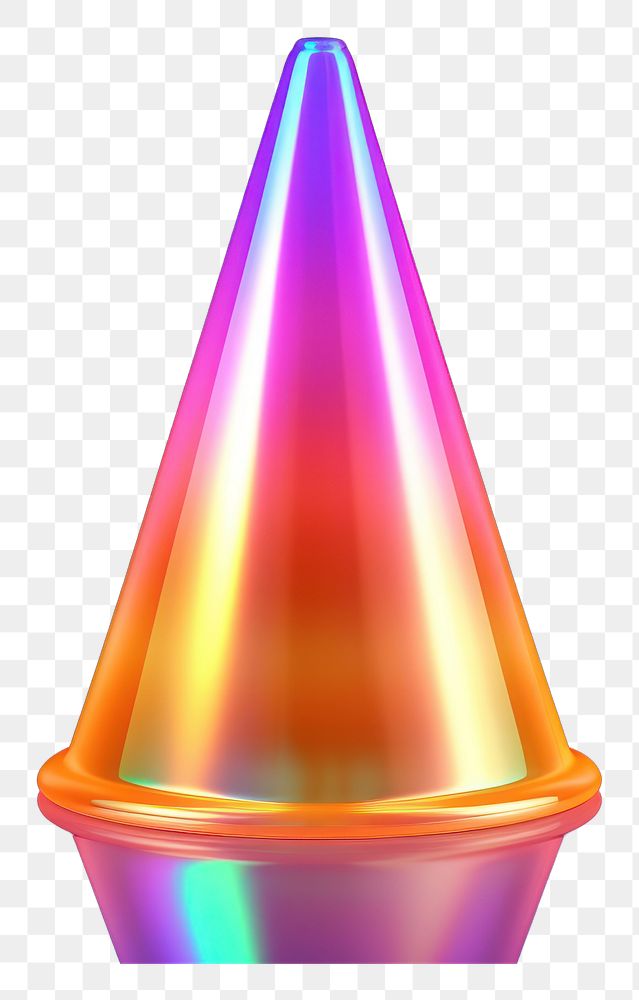 PNG  Traffic cone iridescent lighting illuminated celebration.