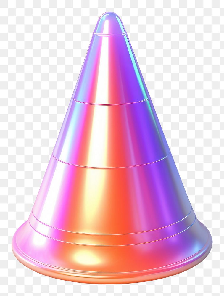 PNG  Traffic cone iridescent white background celebration clothing.