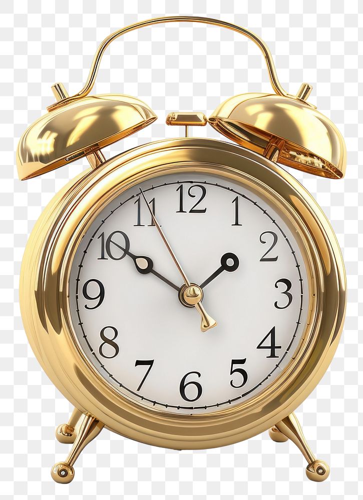 PNG Alarm clock gold white background accessories.