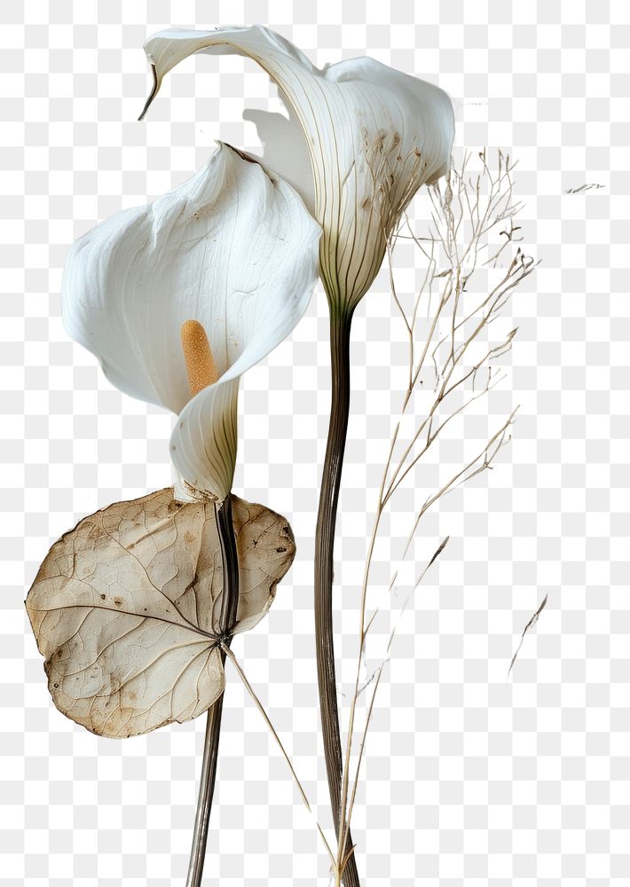 PNG Real Pressed a Calla Lily flower petal plant.