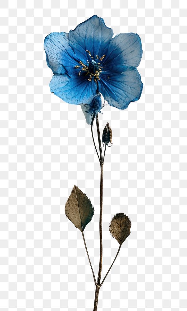 PNG Real Pressed a Blue flower petal plant blue.