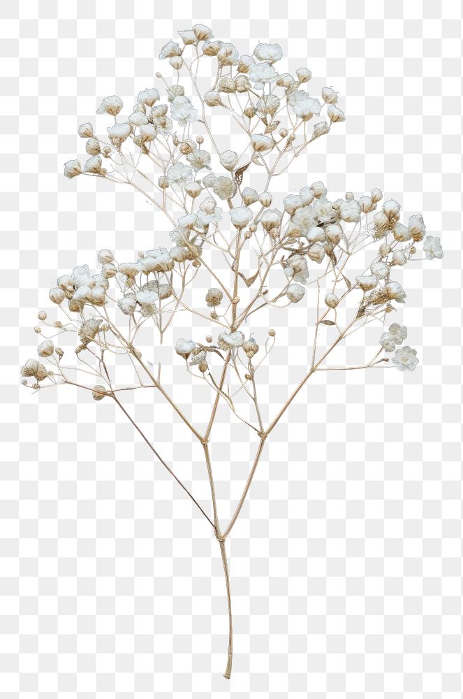 PNG Real Pressed a Gypsophila flower jewelry plant.