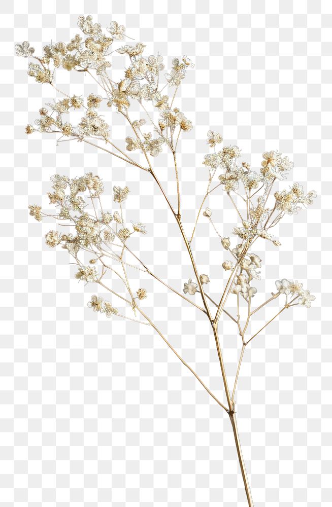 PNG Real Pressed a Gypsophila flower blossom plant.