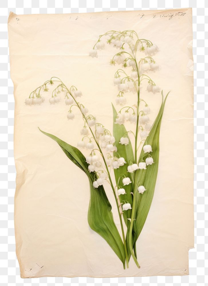 PNG Real Pressed a lily of the valley flower plant paper.