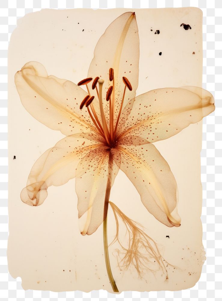 PNG Real Pressed a Lily flower lily plant.