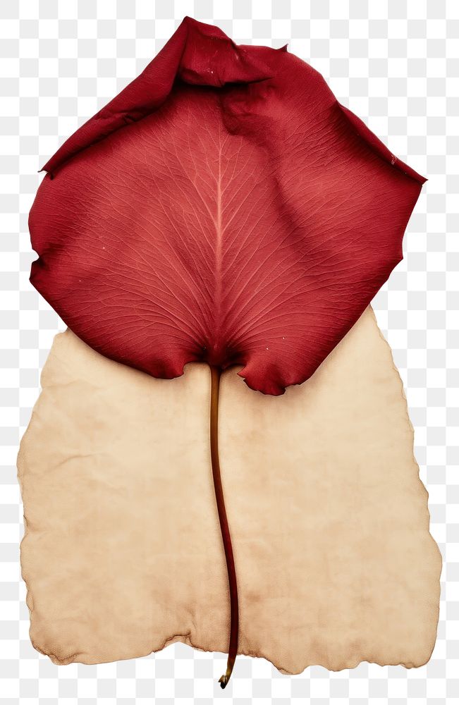 PNG Real Pressed a red rose petal flower plant leaf.