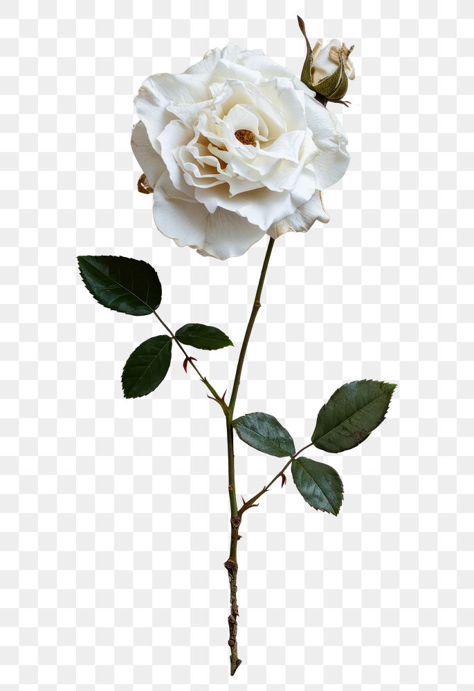 PNG Real Pressed a white Rose flower rose plant.