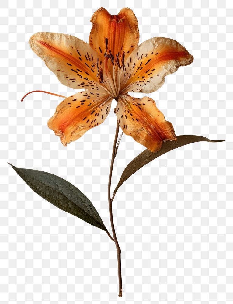 PNG Real Pressed a Tiger Lily flower lily petal.