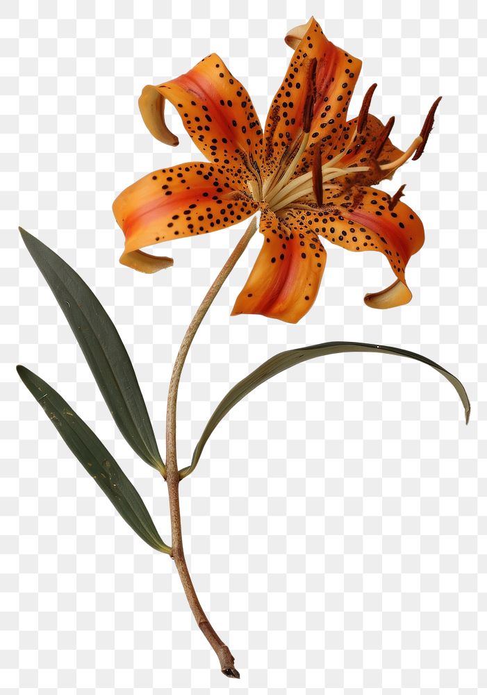 PNG Real Pressed a Tiger Lily flower lily plant.