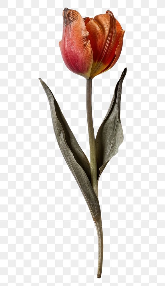 PNG Real Pressed a Tulip flower plant paper.