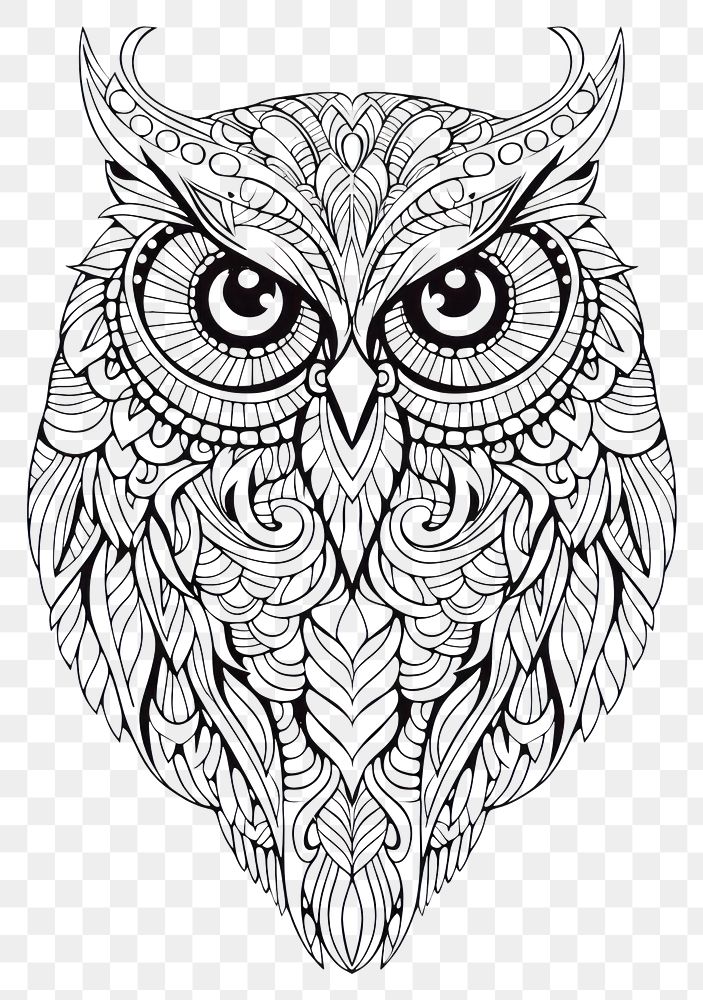 PNG Owl sketch doodle drawing. AI generated Image by rawpixel.