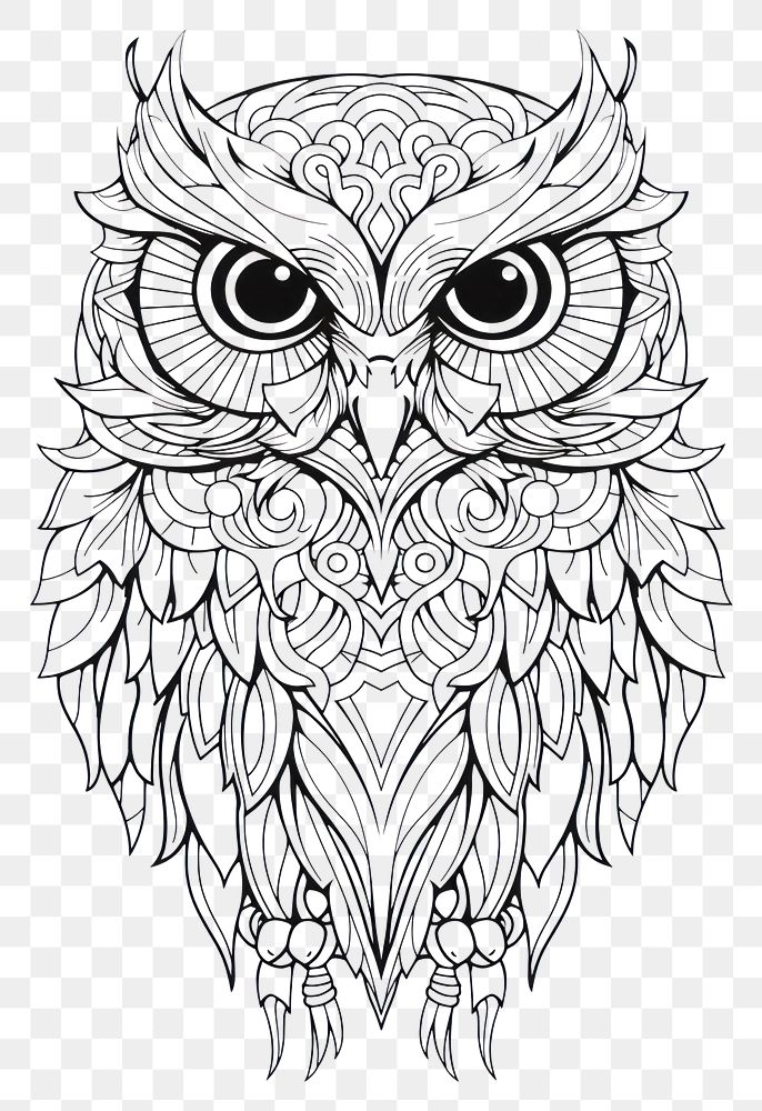 PNG Owl sketch doodle drawing
