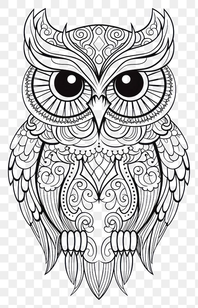 PNG Owl sketch doodle drawing. AI generated Image by rawpixel.