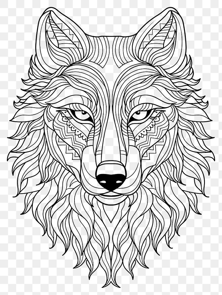 PNG Wolf head sketch drawing doodle. AI generated Image by rawpixel.