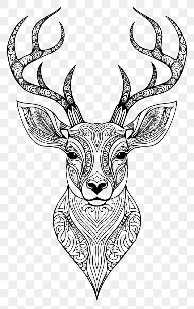 PNG Deer sketch drawing animal. AI generated Image by rawpixel.