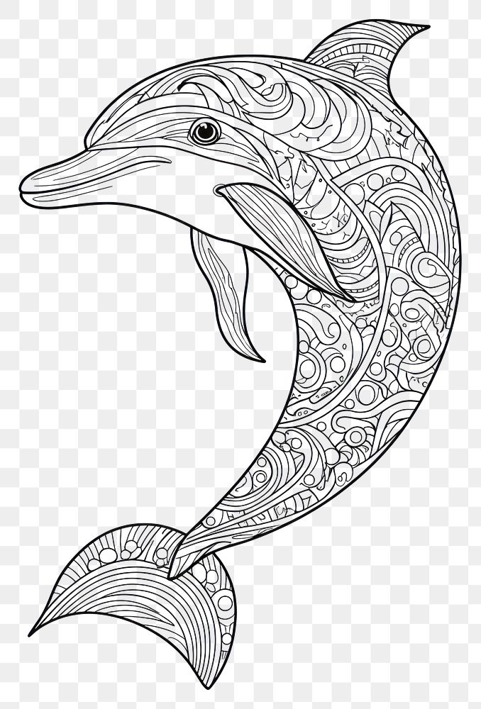 PNG Dolphin sketch drawing doodle