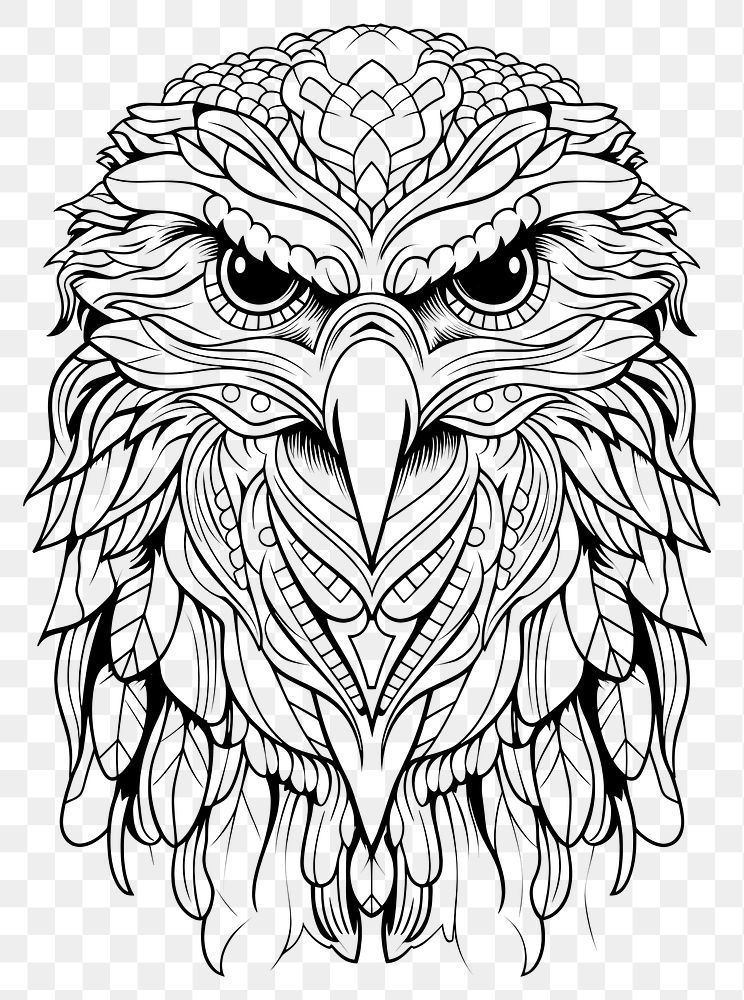PNG Eagle head sketch drawing doodle