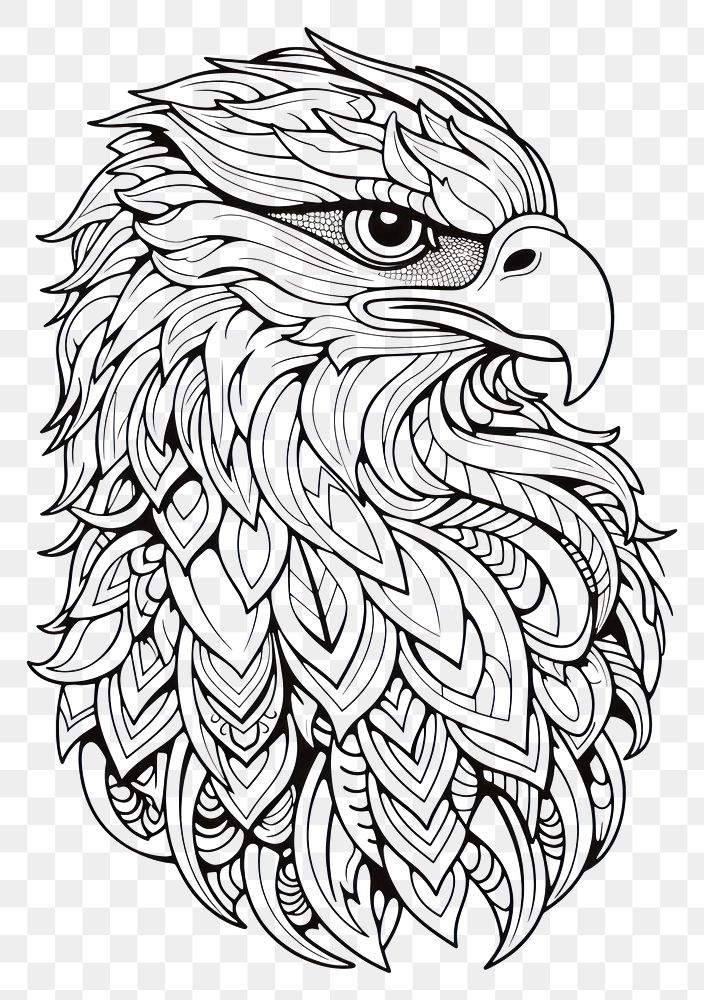 PNG Eagle head sketch drawing doodle. 