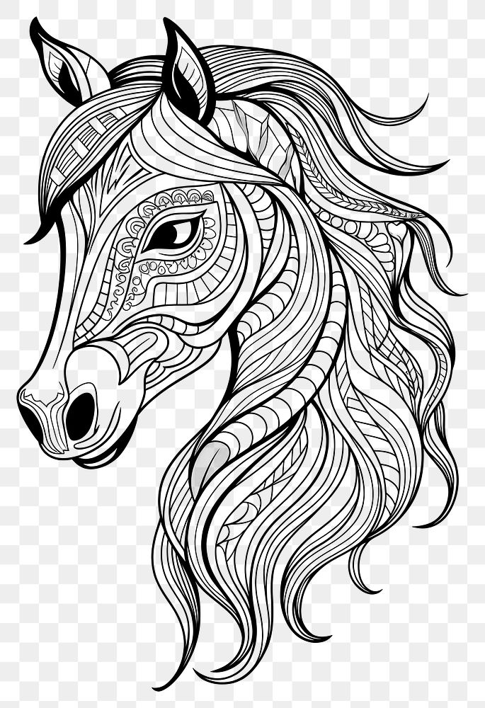 PNG Horse head sketch drawing animal. AI generated Image by rawpixel.